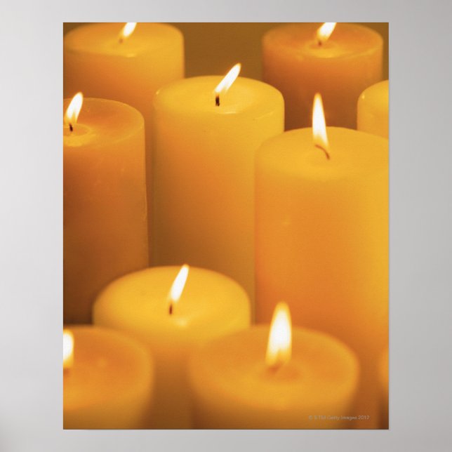 Still life of lighted candles poster (Front)