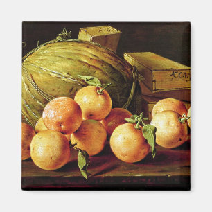Still Life of Oranges, Melons and Boxes Magnet