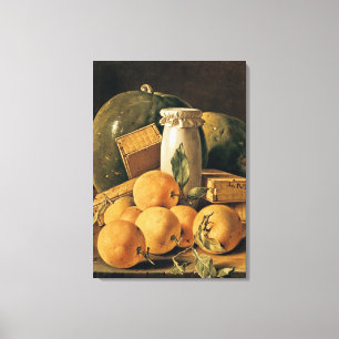 Still Life of Oranges, Watermelon Canvas Print