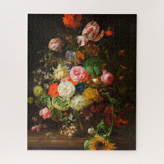 Still life of roses, tulips, a sunflower, 1710  jigsaw puzzle (Vertical)