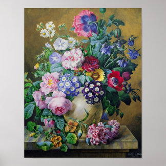 Still Life of Summer Flowers Poster