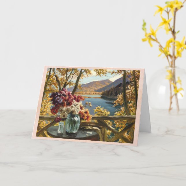 Still Life on a Terrace, Constantin Westchiloff   Card (Yellow Flower)