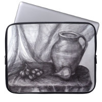 Still Life Pencil Drawing Neoprene Laptop Sleeve