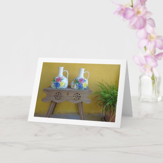 Still life Photography of Decorative Vases Card (Orchid)