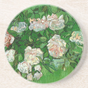Still Life: Pink Roses by Vincent van Gogh Coaster