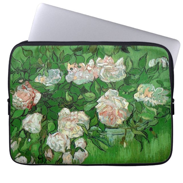Still Life: Pink Roses by Vincent van Gogh Laptop Sleeve (Front)