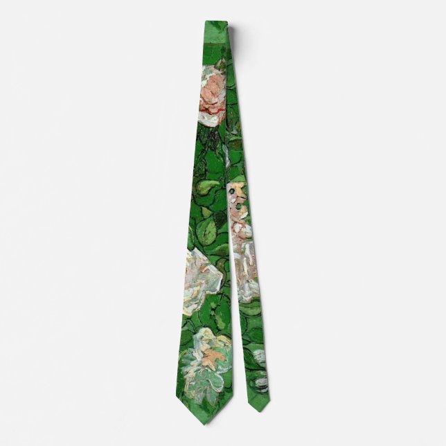Still Life: Pink Roses by Vincent van Gogh Tie (Front)