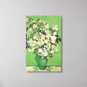Still life - Pink Roses in a Vase, Vincent van Gog Canvas Print