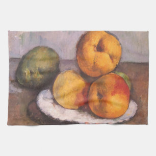 Still Life Quince, Apples, Pears by Paul Cezanne Tea Towel