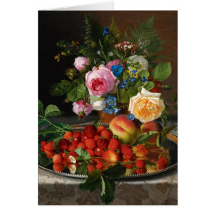 Still Life Roses and Strawberries by Otto Ottesen