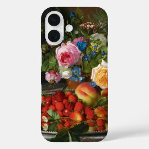Still Life Roses and Strawberries by Otto Ottesen iPhone 16 Case
