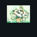 Still Life Roses in a Vase by Vincent van Gogh Canvas Print<br><div class="desc">Roses by Vincent van Gogh is a vintage fine art post impressionism still life floral painting. This design features beautiful blooming pale pink garden roses in a vase. About the artist: Vincent Willem van Gogh (1853 -1890) was one of the most famous Post Impressionist painters of his era. His work...</div>