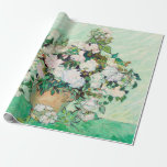 Still Life Roses in a Vase by Vincent van Gogh Wrapping Paper<br><div class="desc">Roses by Vincent van Gogh is a vintage fine art post impressionism still life floral painting. This design features beautiful blooming pale pink garden roses in a vase. About the artist: Vincent Willem van Gogh (1853 -1890) was one of the most famous Post Impressionist painters of his era. His work...</div>