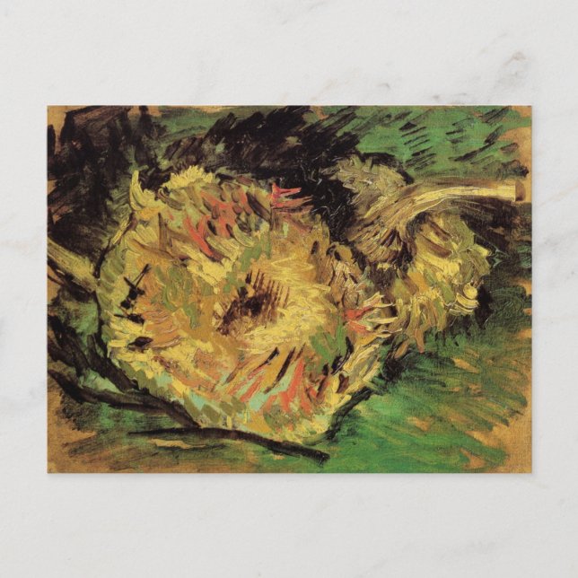 Still Life Two Cut Sunflowers by Vincent van Gogh Postcard (Front)