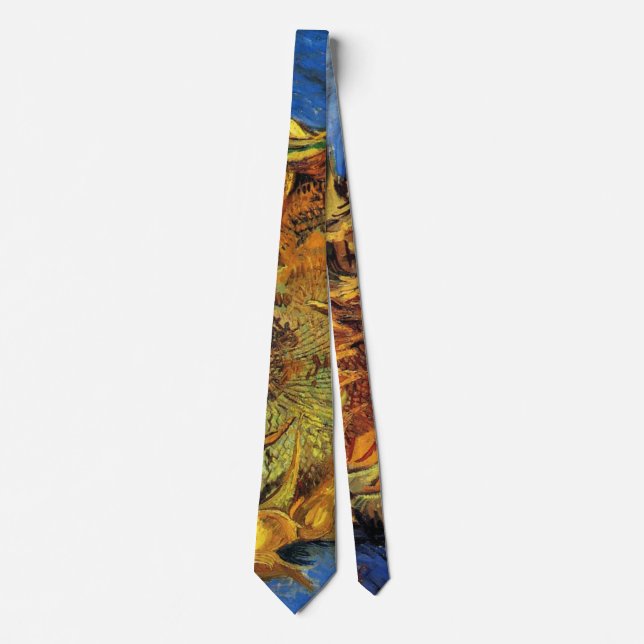 Still Life Two Cut Sunflowers by Vincent van Gogh Tie (Front)