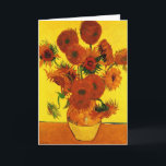 Still Life Vase w 15 Sunflowers Vincent van Gogh Card<br><div class="desc">Still Life: Vase with Fifteen Sunflowers by Vincent van Gogh is a vintage fine art post impressionism still life floral painting. A beautiful bouquet of fresh cut yellow and orange sunflowers from a summer garden in full bloom. About the artist: Vincent Willem van Gogh (1853 -1890) was one of the...</div>