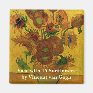 Still Life Vase w 15 Sunflowers Vincent van Gogh Magnet