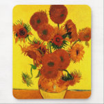 Still Life Vase w 15 Sunflowers Vincent van Gogh Mouse Pad<br><div class="desc">Still Life: Vase with Fifteen Sunflowers by Vincent van Gogh is a vintage fine art post impressionism still life floral painting. A beautiful bouquet of fresh cut yellow and orange sunflowers from a summer garden in full bloom. About the artist: Vincent Willem van Gogh (1853 -1890) was one of the...</div>