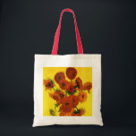 Still Life Vase w 15 Sunflowers Vincent van Gogh Tote Bag<br><div class="desc">Still Life: Vase with Fifteen Sunflowers by Vincent van Gogh is a vintage fine art post impressionism still life floral painting. A beautiful bouquet of fresh cut yellow and orange sunflowers from a summer garden in full bloom. About the artist: Vincent Willem van Gogh (1853 -1890) was one of the...</div>