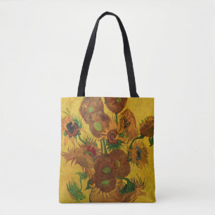 Still Life Vase w 15 Sunflowers Vincent van Gogh Tote Bag