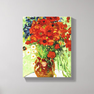 Still Life, Vase with Daisies and Poppies (1890) Canvas Print