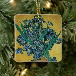 Still Life Vase with Irises by Vincent van Gogh Ceramic Ornament