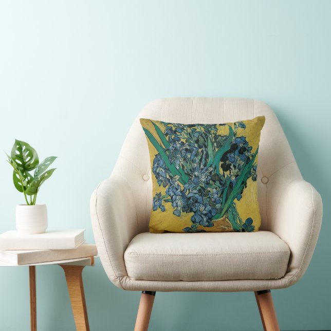 Still Life Vase with Irises by Vincent van Gogh Cushion (Chair)