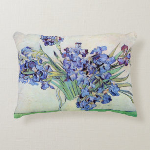 Still Life Vase with Irises by Vincent van Gogh Decorative Cushion