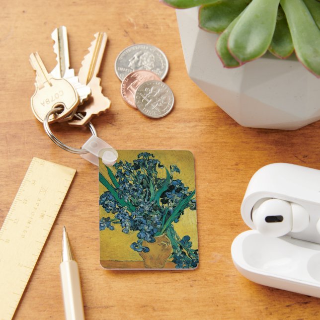 Still Life Vase with Irises by Vincent van Gogh Key Ring (Desk)