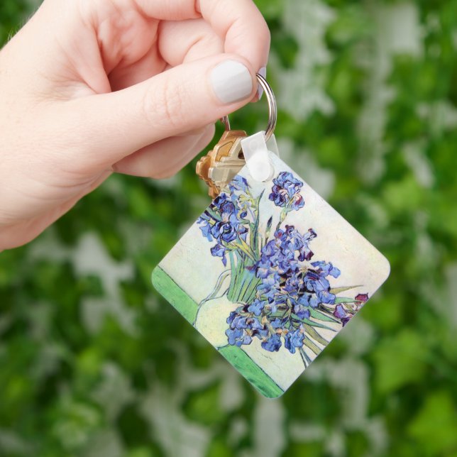 Still Life Vase with Irises by Vincent van Gogh Key Ring (Hand)