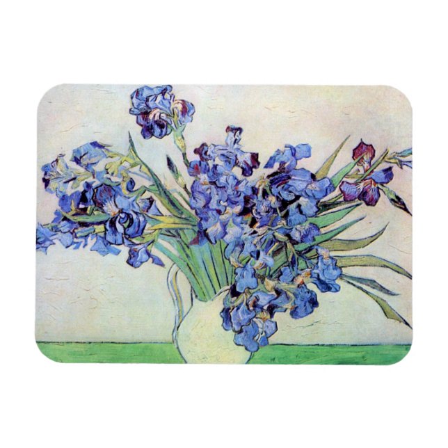 Still Life Vase with Irises by Vincent van Gogh Magnet (Horizontal)