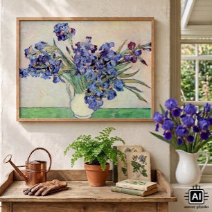 Still Life Vase with Irises by Vincent van Gogh Poster