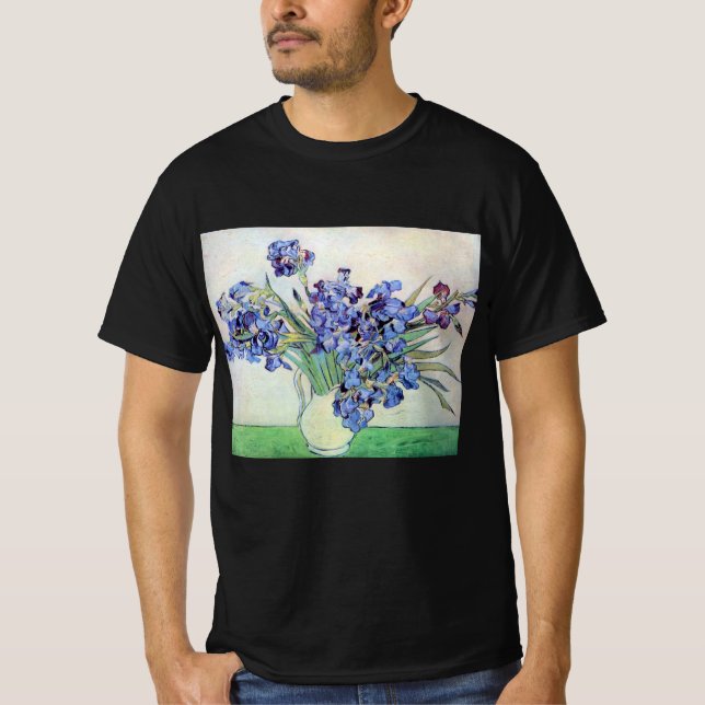 Still Life Vase with Irises by Vincent van Gogh T-Shirt (Front)