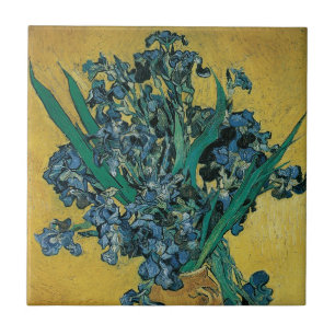 Still Life Vase with Irises by Vincent van Gogh Tile