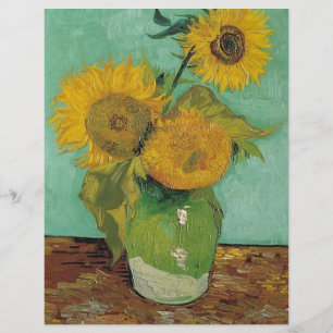 Still Life - Vase with Three Sunflowers, Van Gogh