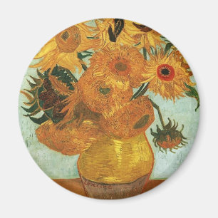 Still life - Vase with twelve Sunflowers, Vincent Magnet