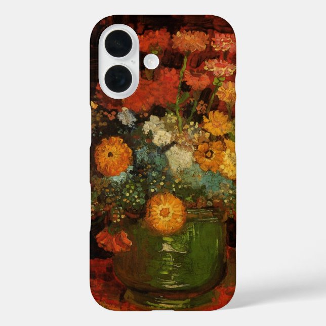 Still Life Vase with Zinnias by Vincent van Gogh Case-Mate iPhone Case (Back)