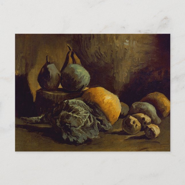 Still Life Vegetables & Fruit Van Gogh Fine Art Postcard (Front)