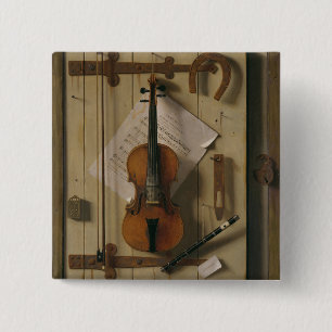 Still Life, Violin and Music 15 Cm Square Badge