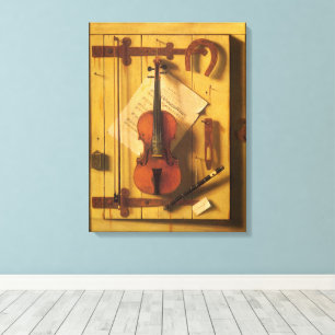 Still Life Violin and Music by William Harnett Canvas Print