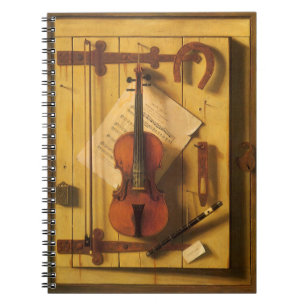 Still Life Violin and Music by William Harnett Notebook