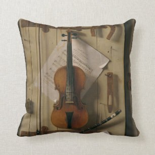 Still Life, Violin and Music Cushion
