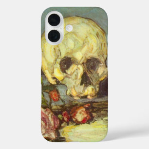 Still Life w Skull, Candle, Book By Paul Cezanne iPhone 16 Case