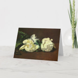 Still life, white peonies - Edouard Manet Card