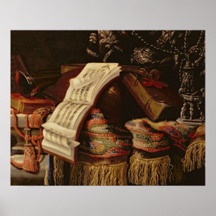 Still Life with a Book of Sheet Music Poster