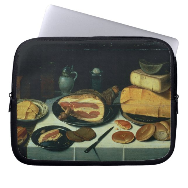 Still Life with a Ham (oil on panel) Laptop Sleeve (Front)