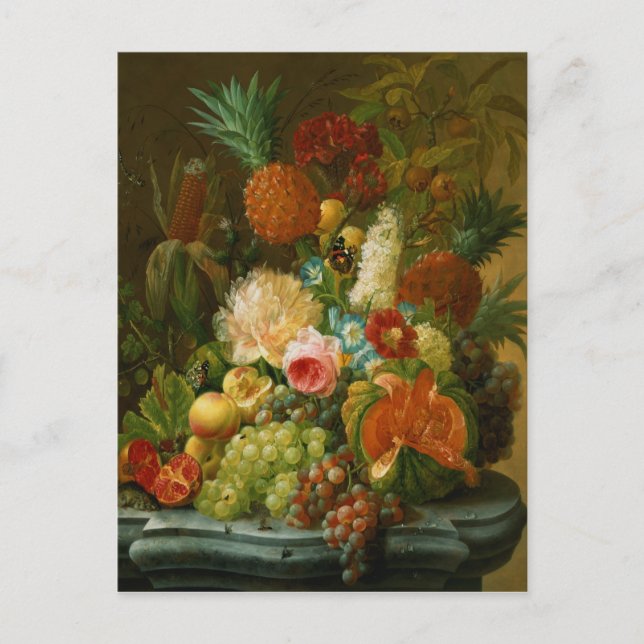 Still Life with a Melon and Grapes Postcard (Front)