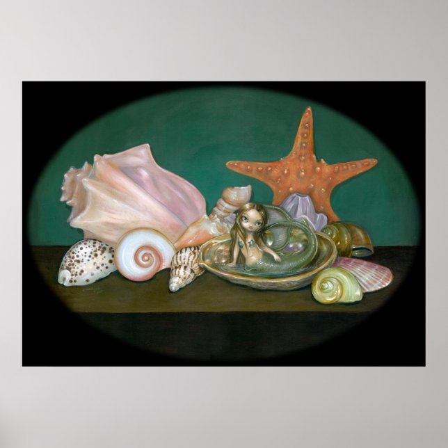 Still Life with a Mermaid fantasy Art Print (Front)