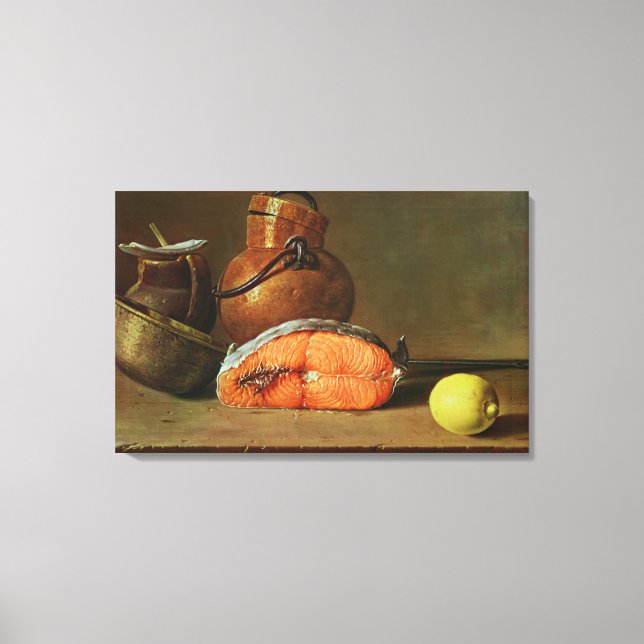 Still Life with a Piece of Salmon Canvas Print (Front)