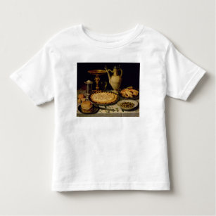 Still life with a tart,chicken, bread and olives toddler T-Shirt